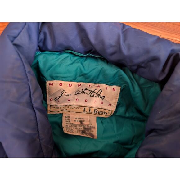 L.L. Bean VTG "Jim Whittaker" Mountain Classics Blue Down Vest Men's Medium - Picture 5 of 6